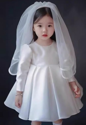 秋冬兒童長袖婚紗 / 花女裙 / 禮服裙 / 演出服